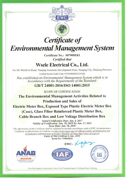 China WSELE ELECTRIC CO.,LTD. Certificaten